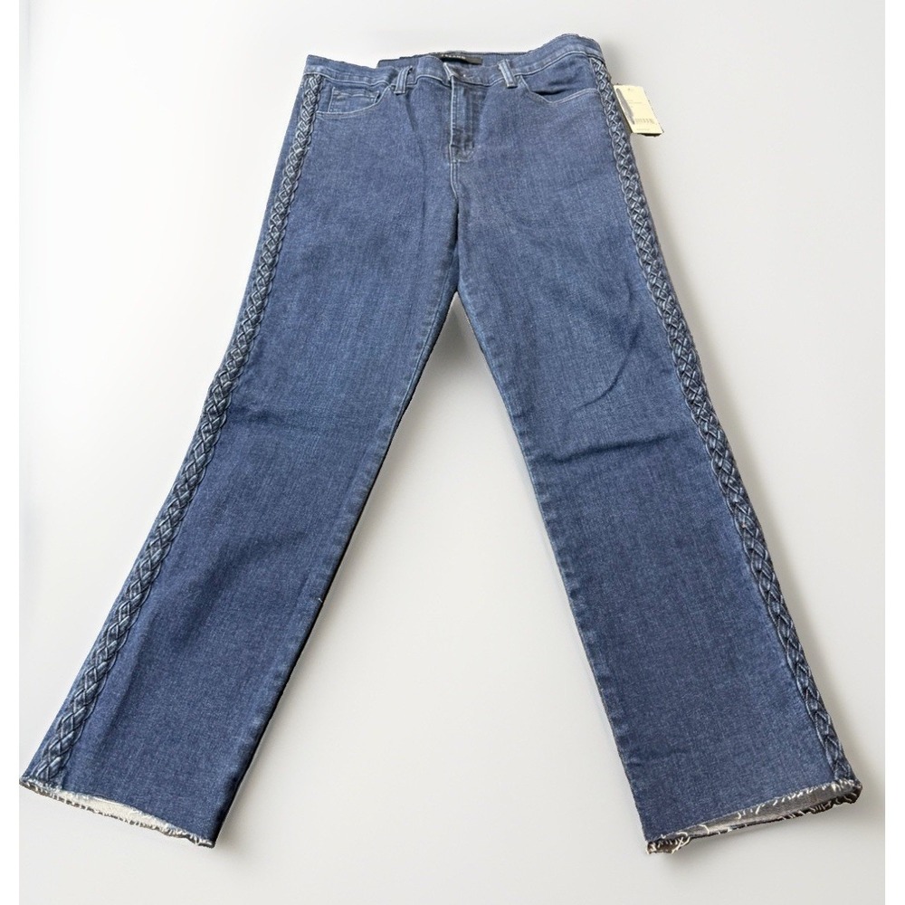 J Brand Ruby High Rise Crop Cigarette Jeans Braided Catonite Size 29 NWT $278